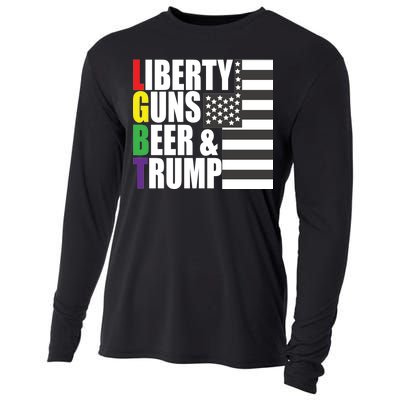 Liberty Guns Beer Trump LGBT Flag Cooling Performance Long Sleeve Crew