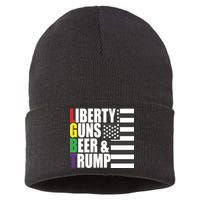 Liberty Guns Beer Trump LGBT Flag Sustainable Knit Beanie