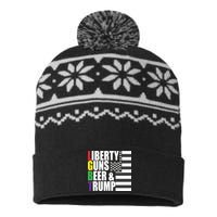 Liberty Guns Beer Trump LGBT Flag USA-Made Snowflake Beanie