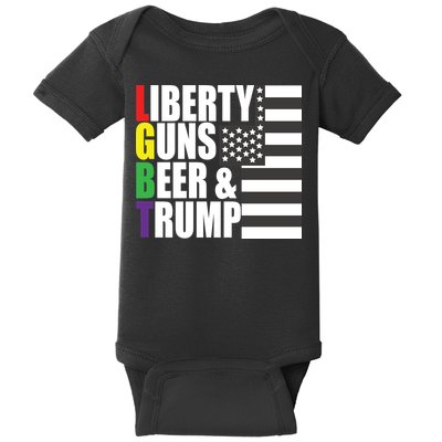 Liberty Guns Beer Trump LGBT Flag Baby Bodysuit