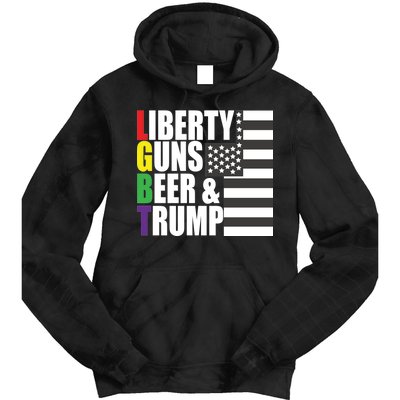 Liberty Guns Beer Trump LGBT Flag Tie Dye Hoodie