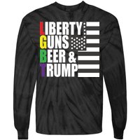 Liberty Guns Beer Trump LGBT Flag Tie-Dye Long Sleeve Shirt