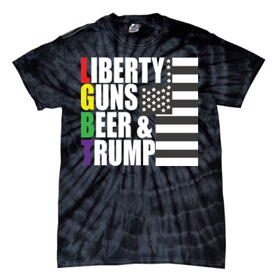 Liberty Guns Beer Trump LGBT Flag Tie-Dye T-Shirt