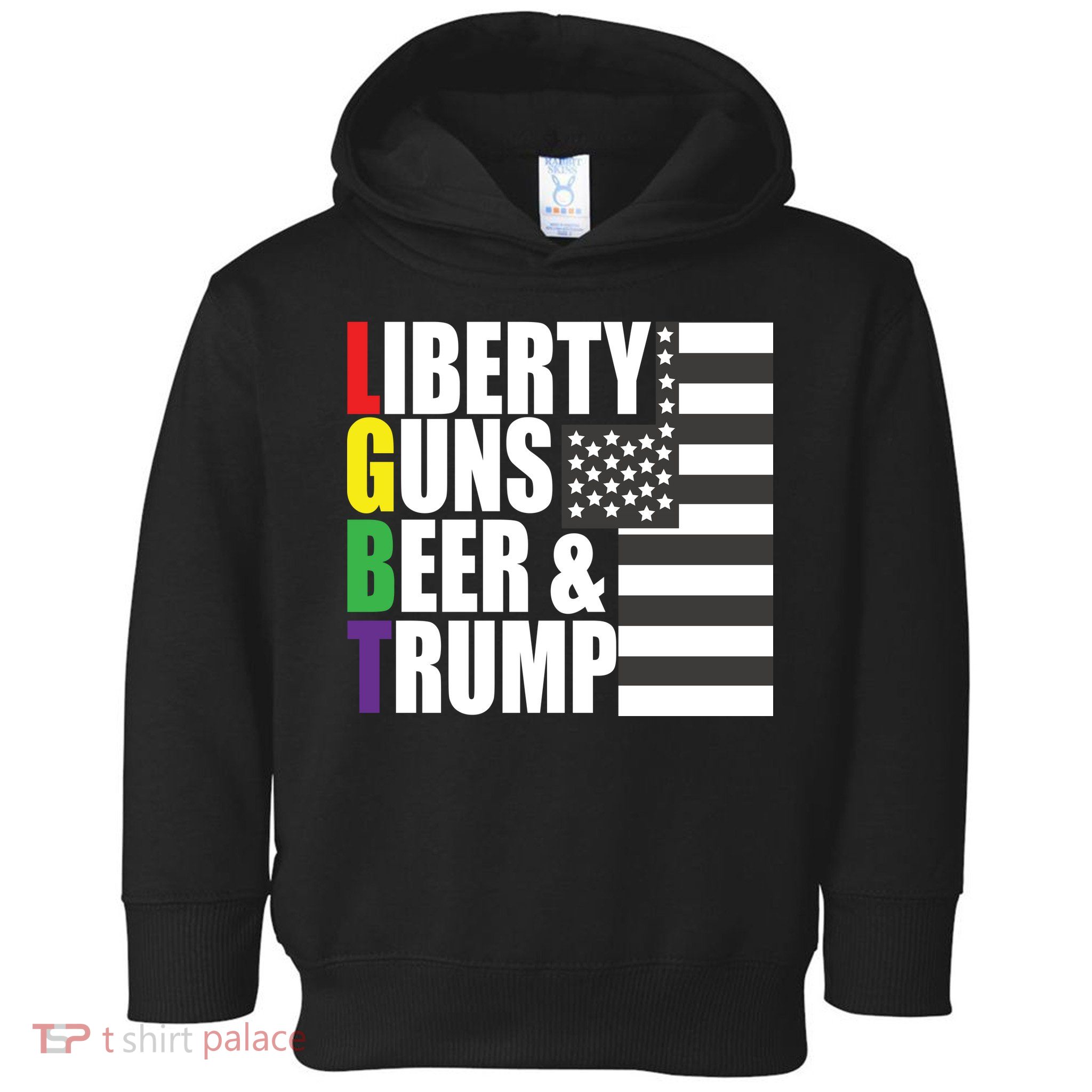 Liberty Guns Beer Trump LGBT Flag Toddler Hoodie