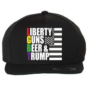 Liberty Guns Beer Trump LGBT Flag Wool Snapback Cap