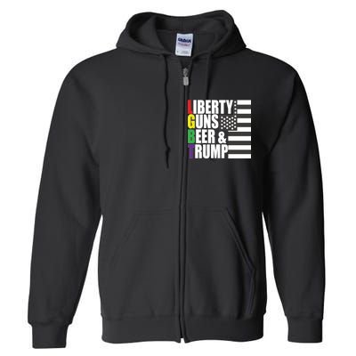 Liberty Guns Beer Trump LGBT Flag Full Zip Hoodie