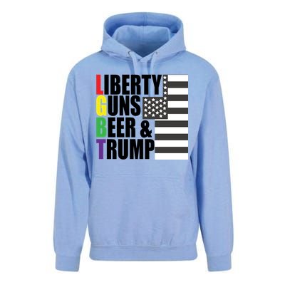 Liberty Guns Beer Trump LGBT Flag Unisex Surf Hoodie