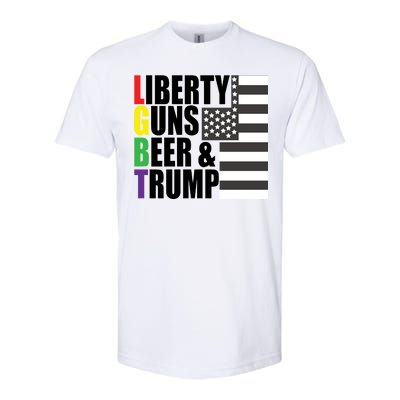 Liberty Guns Beer Trump LGBT Flag Softstyle CVC T-Shirt