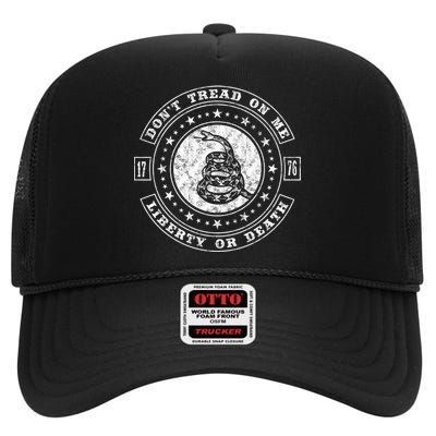 Liberty or Death 1776 Don't Tread on Me High Crown Mesh Back Trucker Hat