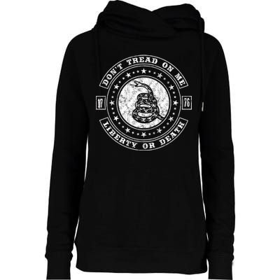 Liberty or Death 1776 Don't Tread on Me Womens Funnel Neck Pullover Hood