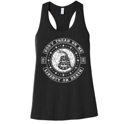 Liberty or Death 1776 Don't Tread on Me Women's Racerback Tank