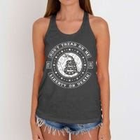 Liberty or Death 1776 Don't Tread on Me Women's Knotted Racerback Tank