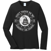 Liberty or Death 1776 Don't Tread on Me Ladies Long Sleeve Shirt