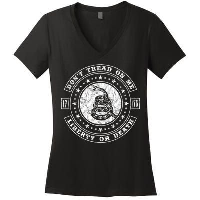 Liberty or Death 1776 Don't Tread on Me Women's V-Neck T-Shirt