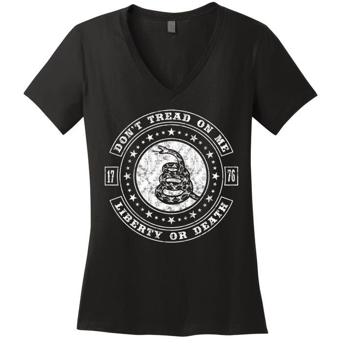 Liberty or Death 1776 Don't Tread on Me Women's V-Neck T-Shirt