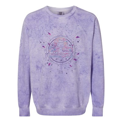 Libra Floral Zodiac Colorblast Crewneck Sweatshirt