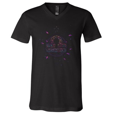 Libra Floral Zodiac V-Neck T-Shirt