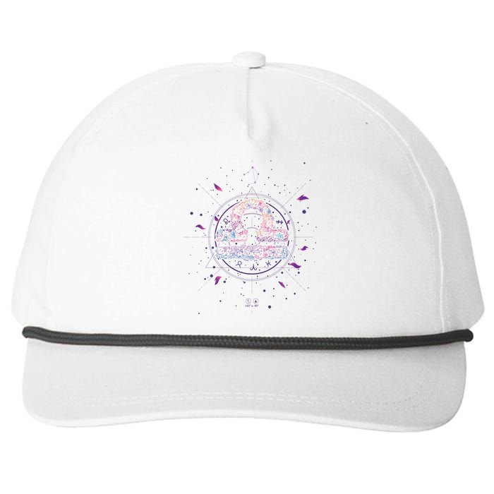 Libra Floral Zodiac Snapback Five-Panel Rope Hat