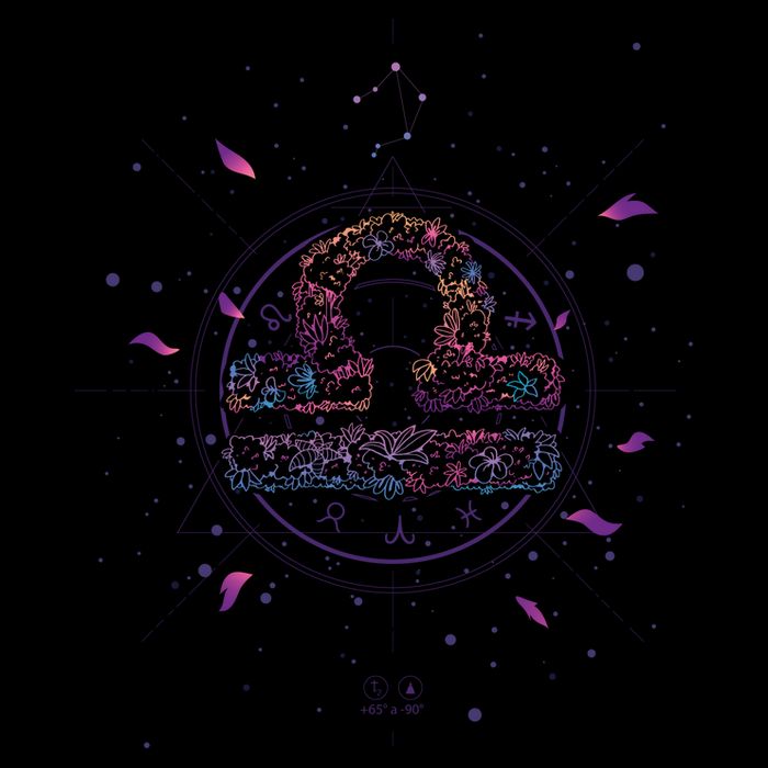 Libra Floral Zodiac Womens Tank Top