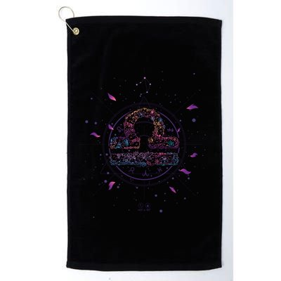Libra Floral Zodiac Golf Towel
