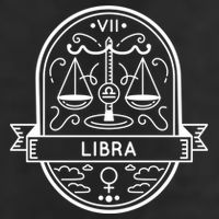 Libra Zodiac Symbol Design 7 Panel Mesh Trucker Snapback Hat