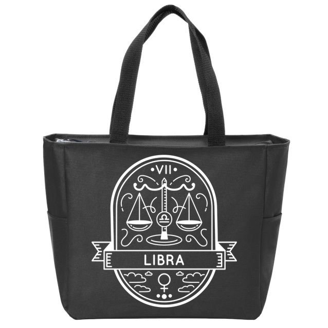 Libra Zodiac Symbol Design Zip Tote Bag