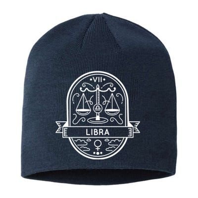 Libra Zodiac Symbol Design Sustainable Beanie