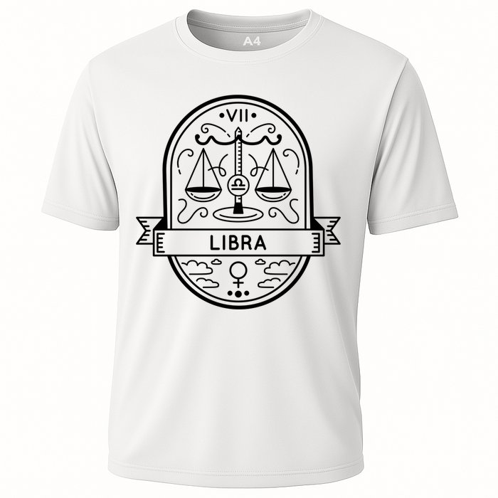 Libra Zodiac Symbol Design Cooling Performance Crew T-Shirt