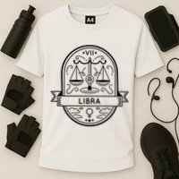 Libra Zodiac Symbol Design Cooling Performance Crew T-Shirt