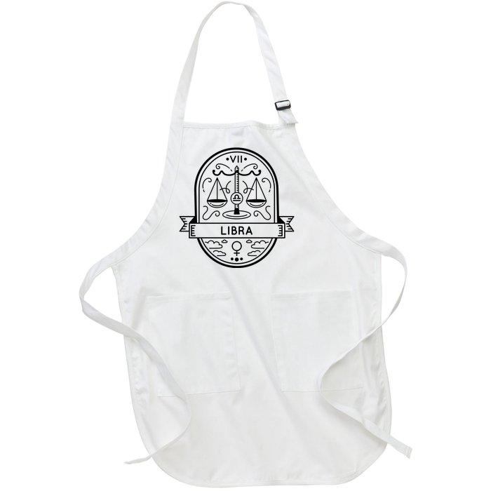 Libra Zodiac Symbol Design Full-Length Apron With Pockets