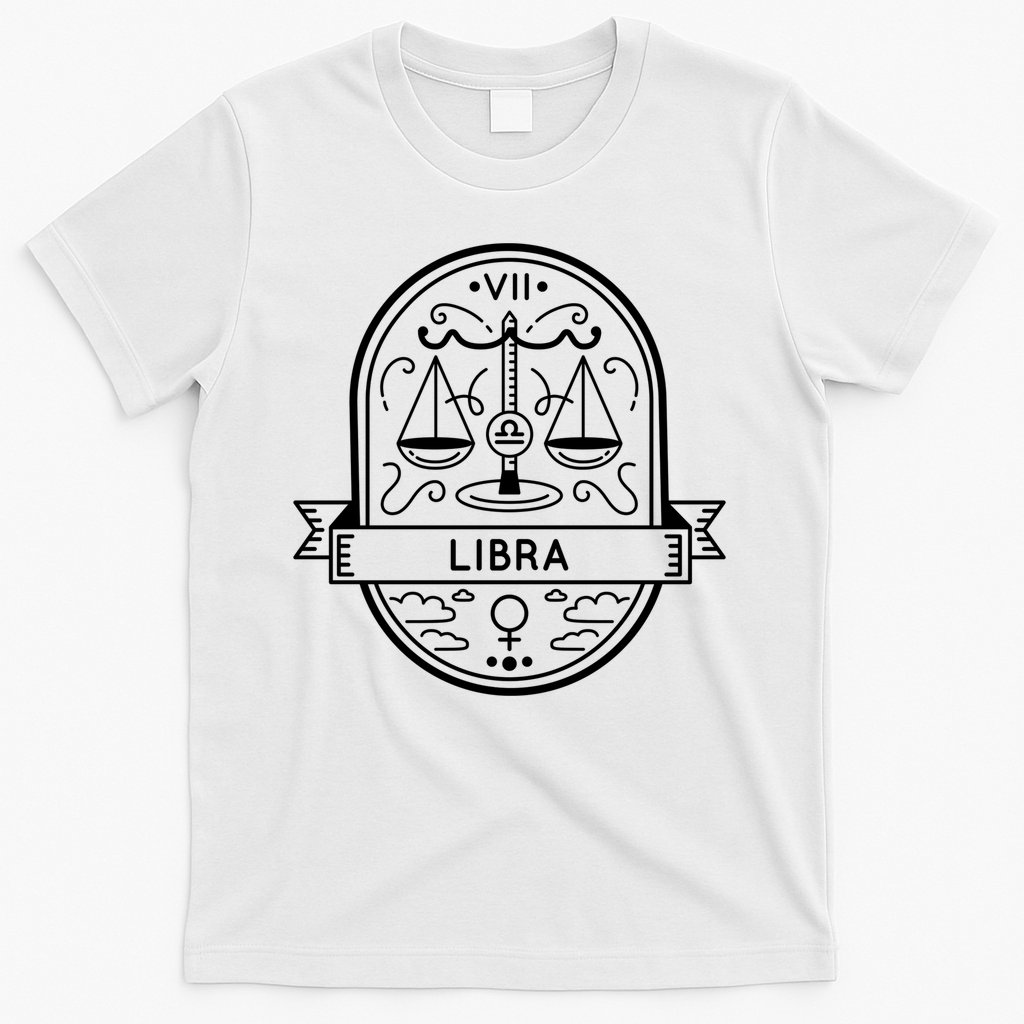 Libra Zodiac Symbol Design T-Shirt
