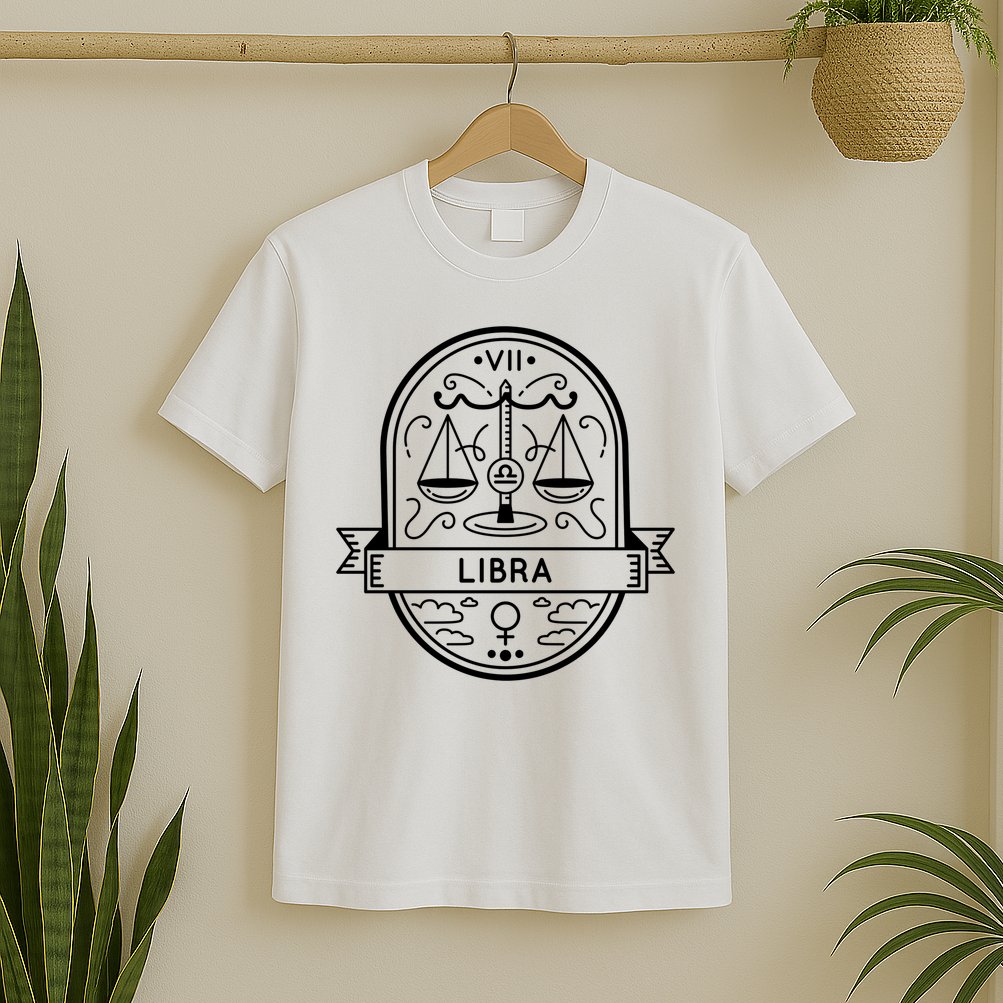 Libra Zodiac Symbol Design T-Shirt