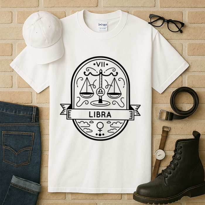Libra Zodiac Symbol Design Tall T-Shirt