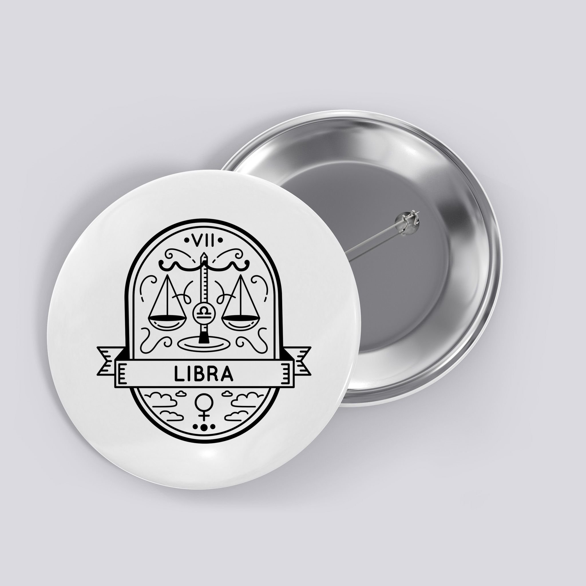 Libra Zodiac Symbol Design Button