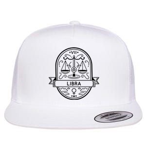 Libra Zodiac Symbol Design Flat Bill Trucker Hat