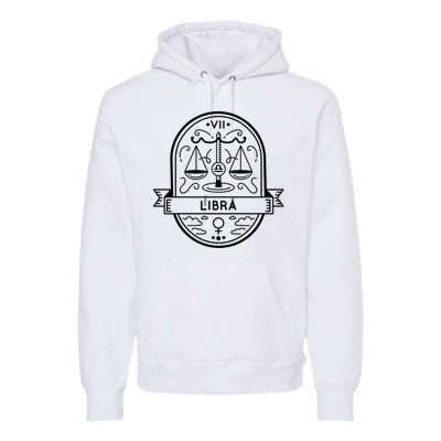 Libra Zodiac Symbol Design Premium Hoodie