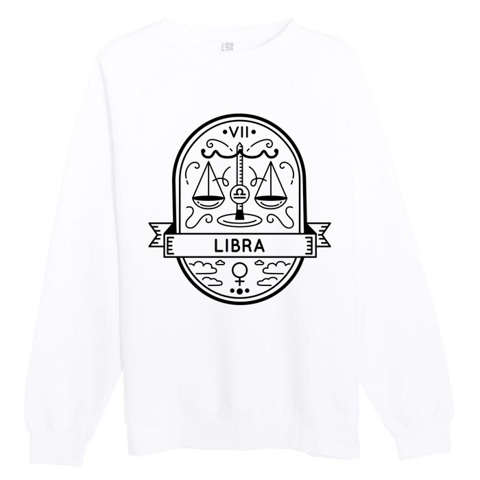 Libra Zodiac Symbol Design Premium Crewneck Sweatshirt