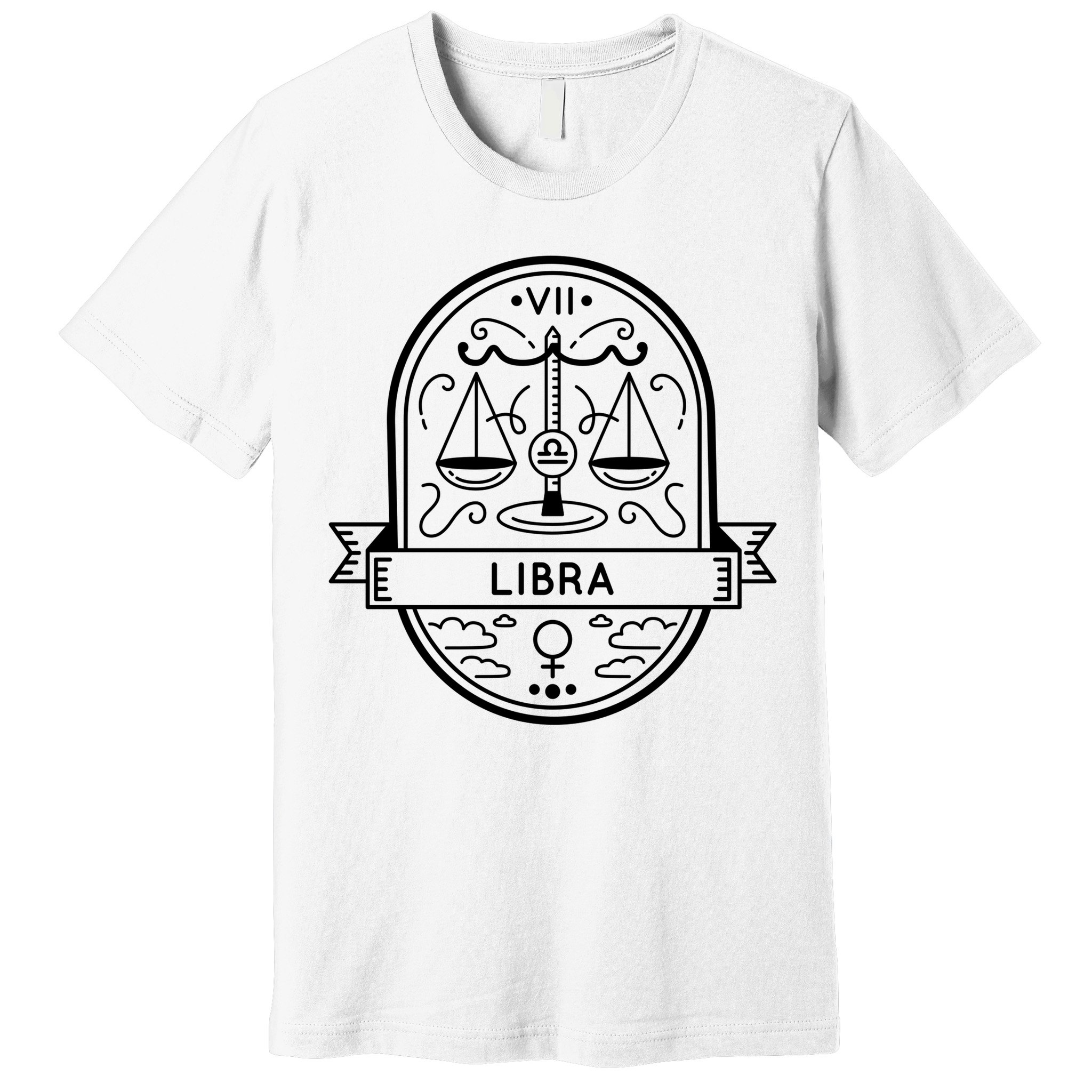 Libra Zodiac Symbol Design Premium T-Shirt