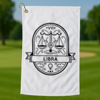 Libra Zodiac Symbol Design Golf Towel