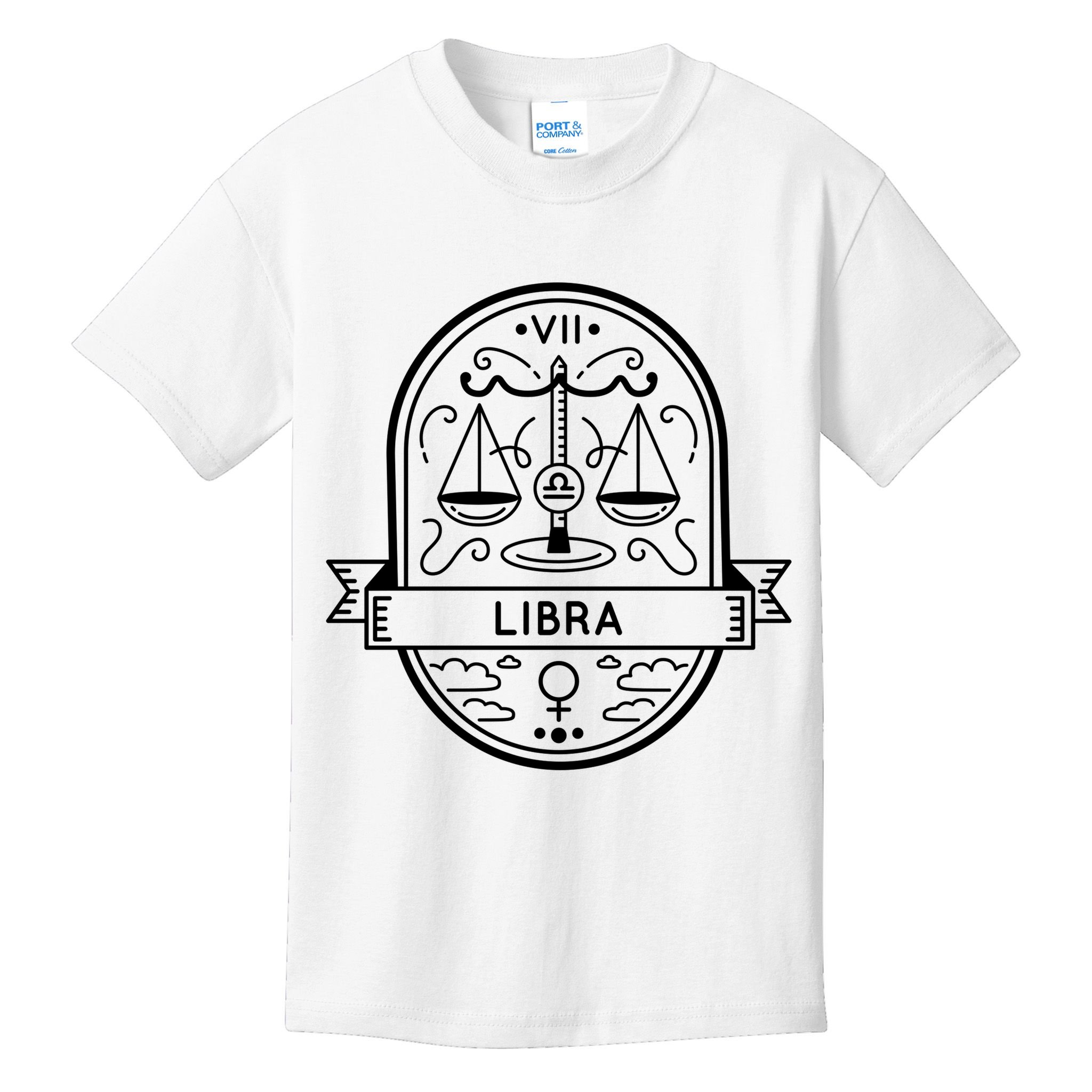 Libra Zodiac Symbol Design Kids T-Shirt