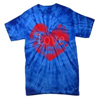 Love In Clouds Big Red Heart Distressed Valentines Day Great Gift Tie-Dye T-Shirt