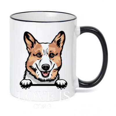 Love Is Corgi Dog 11oz Black Color Changing Mug