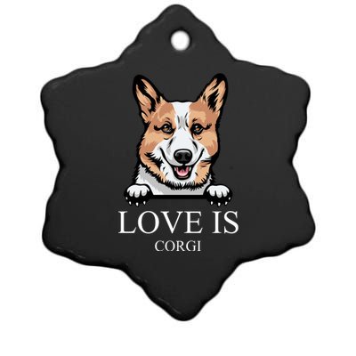 Love Is Corgi Dog Ceramic Star Ornament