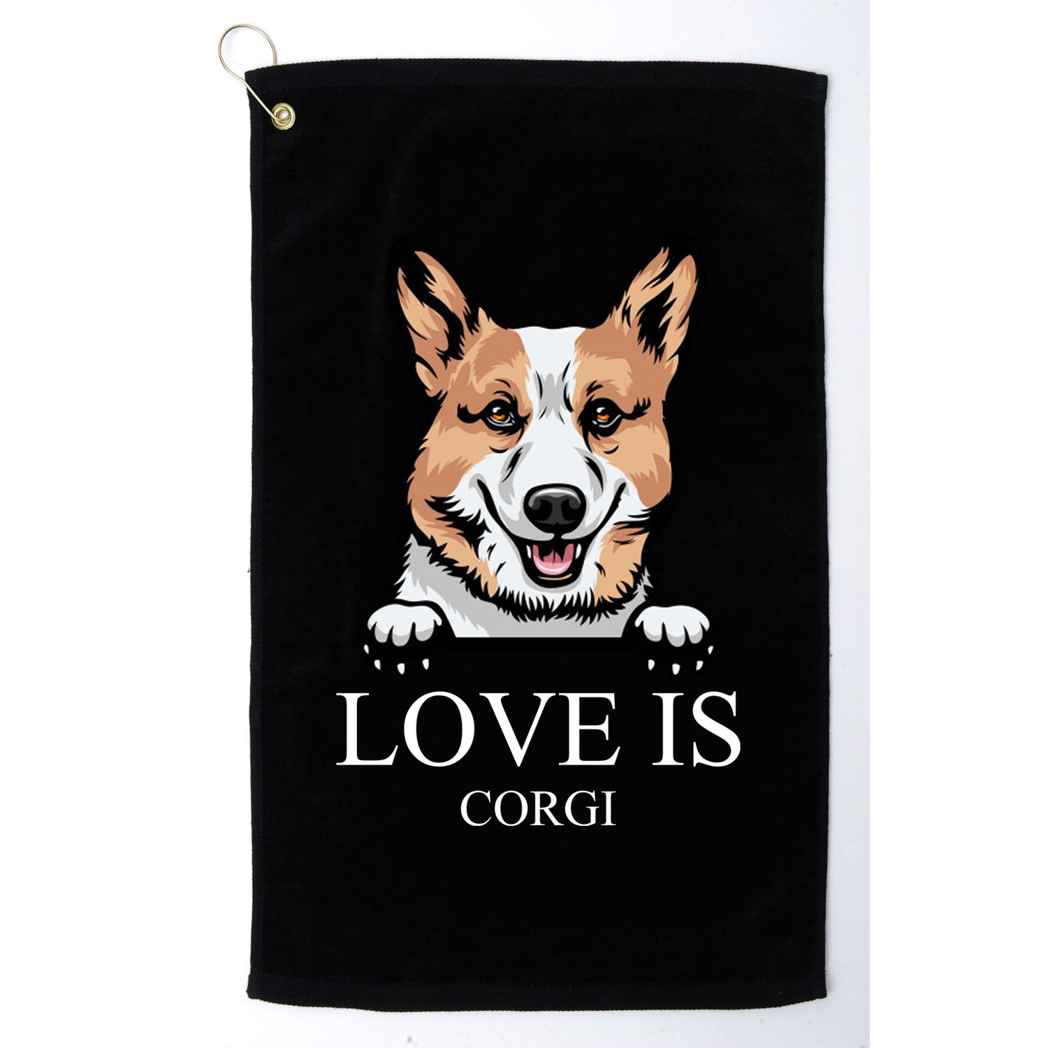 Love Is Corgi Dog Golf Towel