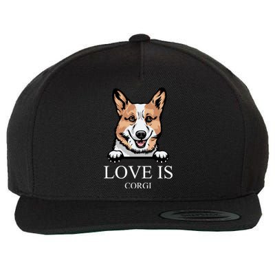 Love Is Corgi Dog Wool Snapback Cap