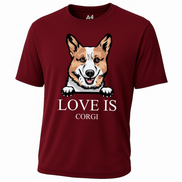 Love Is Corgi Dog Cooling Performance Crew T-Shirt