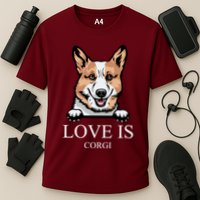 Love Is Corgi Dog Cooling Performance Crew T-Shirt