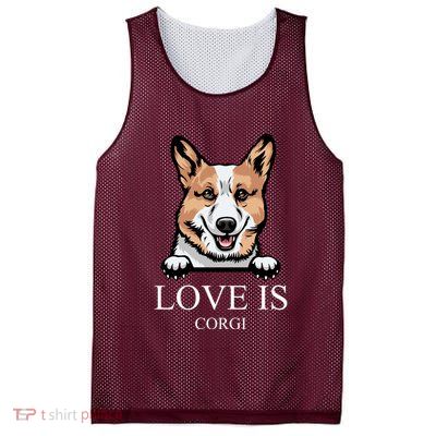 Love Is Corgi Dog Mesh Reversible Basketball Jersey Tank