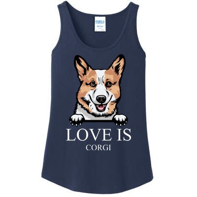 Love Is Corgi Dog Ladies Essential Tank