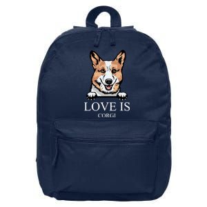 Love Is Corgi Dog 16 in Basic Backpack